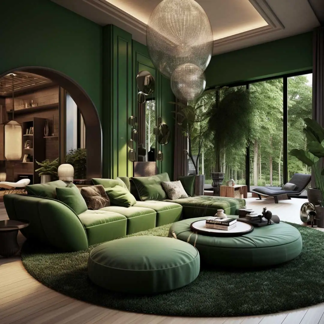 zelený interiér